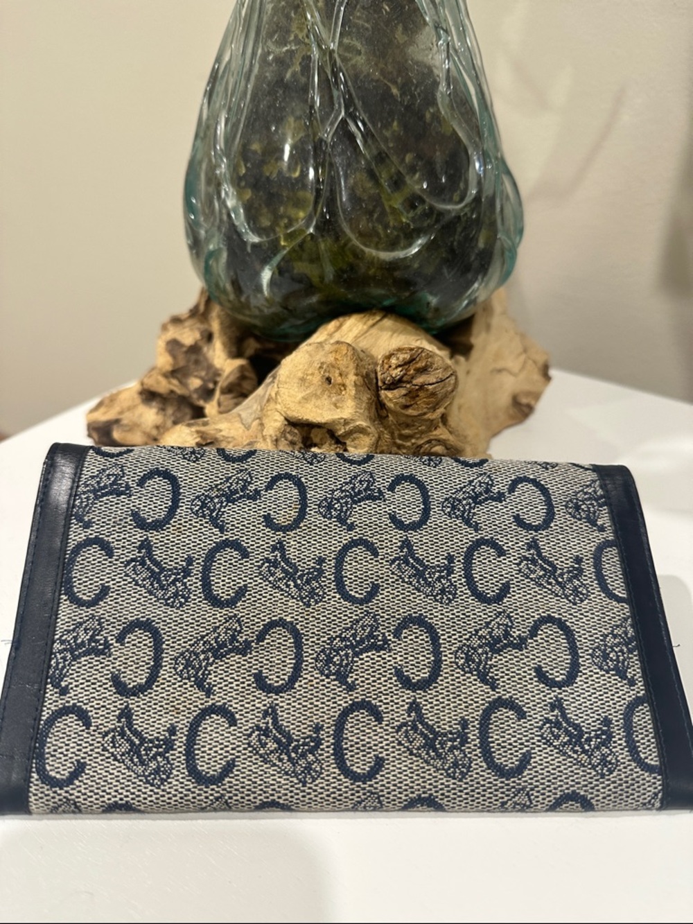 Celine Vintage Navy Monogram Clutch Wallet - Picture 3 of 8